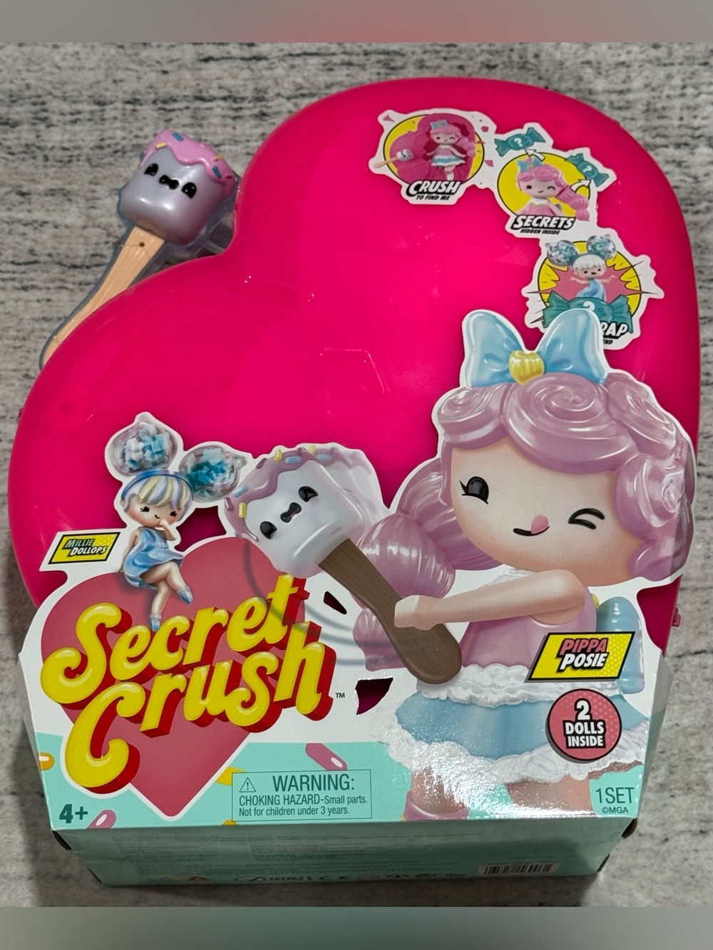 SECRET CRUSH MGA PIPPA POSIE W/ MILLIE DOLLOPS 13in GIANT DOLL NEW NWT NIB HTF